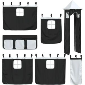 vidaXL Curtains for Loft Bed with Tower White and Black - Curtain Set vidaXL Curtains for Loft Bed with Tower White and Black - Curtain Set