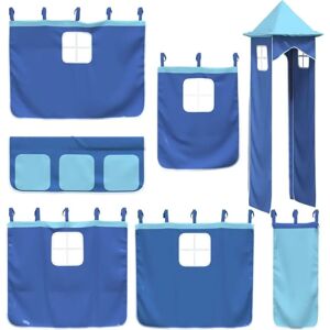 vidaXL Blue Curtains for Loft Bed with Tower - Bed Canopy vidaXL Blue Curtains for Loft Bed with Tower - Bed Canopy