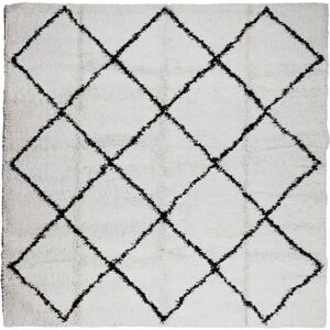 vidaXL PAMPLONA Cream Black Shaggy Rug 120x120cm - Rug vidaXL PAMPLONA Cream Black Shaggy Rug 120x120cm - Rug