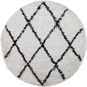 vidaXL PAMPLONA Cream Black 160cm Shaggy Rug - Rug vidaXL PAMPLONA Cream Black 160cm Shaggy Rug - Rug
