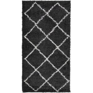 vidaXL Black and Cream Shaggy Rug 80x150cm - Rug vidaXL Black and Cream Shaggy Rug 80x150cm - Rug