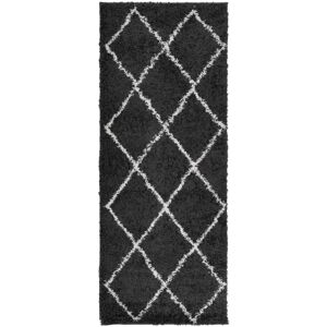 vidaXL Black and Cream Shaggy Rug 80x200 cm - Rug vidaXL Black and Cream Shaggy Rug 80x200 cm - Rug