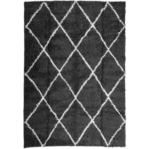 vidaXL Black and Cream Shaggy Rug 120x170 cm - Rug vidaXL Black and Cream Shaggy Rug 120x170 cm - Rug