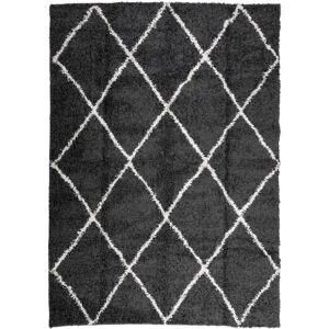 vidaXL Black and Cream Shaggy Rug - 200x280 cm Floor Mat vidaXL Black and Cream Shaggy Rug - 200x280 cm Floor Mat