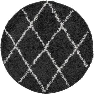 vidaXL Black and Cream PAMPLONA Shaggy Rug - Floor Mat, Fluffy, 80cm vidaXL Black and Cream PAMPLONA Shaggy Rug - Floor Mat, Fluffy, 80cm