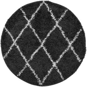 vidaXL Black and Cream Shaggy Rug - 160cm - Rug vidaXL Black and Cream Shaggy Rug - 160cm - Rug