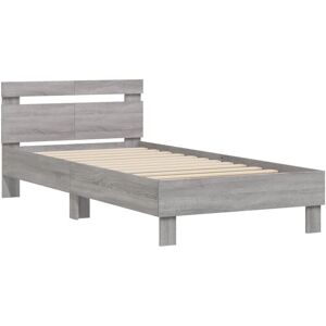 vidaXL Bed Frame Grey Sonoma - 100x200 cm - Durable Support vidaXL Bed Frame Grey Sonoma - 100x200 cm - Durable Support