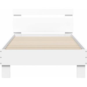 vidaXL White 90x200 cm Bed Frame with Headboard - Bed Type vidaXL White 90x200 cm Bed Frame with Headboard - Bed Type