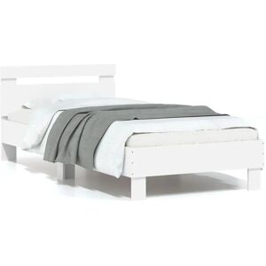 vidaXL Wit 90x200 cm Bedframe met hoofdbord - Bedtype vidaXL Wit 90x200 cm Bedframe met hoofdbord - Bedtype