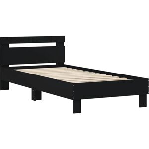 vidaXL Bed Frame - Black 90x200 cm with Headboard - Bedroom Furniture vidaXL Bed Frame - Black 90x200 cm with Headboard - Bedroom Furniture