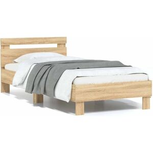 vidaXL Bed Frame with Headboard Sonoma Oak - Bed frame vidaXL Bed Frame with Headboard Sonoma Oak - Bed frame