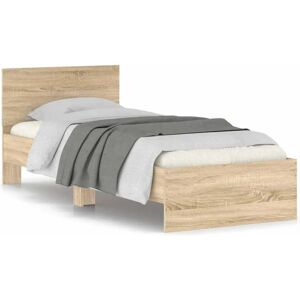 vidaXL Sonoma Oak 90x190 cm Bed Frame with Headboard - Bed Type vidaXL Sonoma Oak 90x190 cm Bed Frame with Headboard - Bed Type