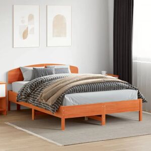 vidaXL Bed Frame Brown 140x200cm Solid Pine Wood - Bed Type vidaXL Bed Frame Brown 140x200cm Solid Pine Wood - Bed Type