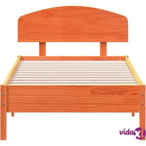 vidaXL Bed Frame with Headboard - 120x200 cm, Brown, Solid Pine Wood vidaXL Bed Frame with Headboard - 120x200 cm, Brown, Solid Pine Wood