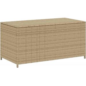 vidaXL Garden Storage Box - 190L Beige Poly Rattan - 100x50x50cm vidaXL Garden Storage Box - 190L Beige Poly Rattan - 100x50x50cm
