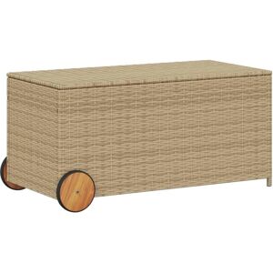 vidaXL Garden Storage Chest with Wheels Beige - Garden Storage vidaXL Garden Storage Chest with Wheels Beige - Garden Storage