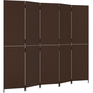 vidaXL Room Divider 5 Panels - Privacy Screen - Brown Poly Rattan vidaXL Room Divider 5 Panels - Privacy Screen - Brown Poly Rattan
