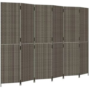 vidaXL Grey Poly Rattan 6-Panel Room Divider - Room Divider vidaXL Grey Poly Rattan 6-Panel Room Divider - Room Divider