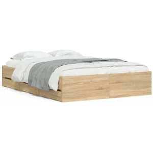 vidaXL Bed Frame met lades - 120x190 cm - Sonoma Eiken vidaXL Bed Frame met lades - 120x190 cm - Sonoma Eiken
