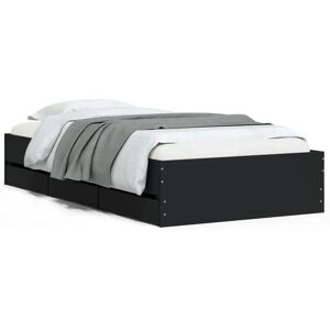 vidaXL Bettgestell mit Schubladen - Schwarz 90x190 cm - Bettgestell vidaXL Bettgestell mit Schubladen - Schwarz 90x190 cm - Bettgestell