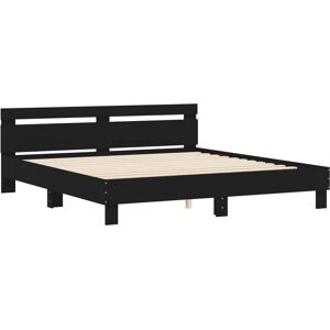 vidaXL 3207393 Schwarzes Bettgestell mit Kopfteil - Bettart vidaXL 3207393 Schwarzes Bettgestell mit Kopfteil - Bettart