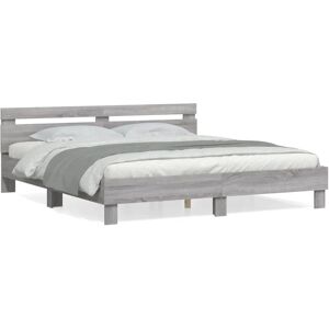 vidaXL Grey Sonoma Bed Frame 200x200 cm - Bed Type vidaXL Grey Sonoma Bed Frame 200x200 cm - Bed Type