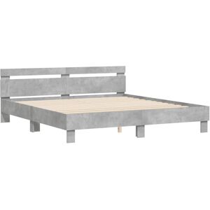 vidaXL Bettgestell mit Kopfteil - 180x200cm - Betongrau vidaXL Bettgestell mit Kopfteil - 180x200cm - Betongrau