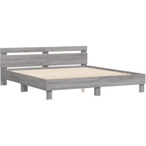 vidaXL Grey Sonoma Bed Frame 160x200 cm - Bed Type vidaXL Grey Sonoma Bed Frame 160x200 cm - Bed Type
