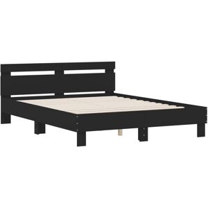 vidaXL Black 140x200 cm Bed Frame with Headboard - Bed Frame vidaXL Black 140x200 cm Bed Frame with Headboard - Bed Frame
