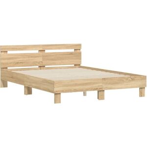 vidaXL Bed Frame with Sonoma Oak Support - Bed Type vidaXL Bed Frame with Sonoma Oak Support - Bed Type