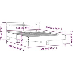vidaXL Bed Frame with Sonoma Oak Support - Bed Type vidaXL Bed Frame with Sonoma Oak Support - Bed Type