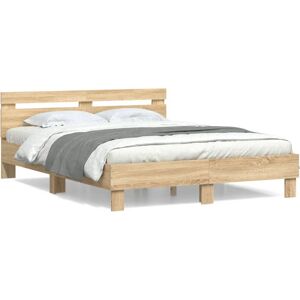 vidaXL Bettgestell mit Sonoma Eiche Support - Bett Typ vidaXL Bettgestell mit Sonoma Eiche Support - Bett Typ