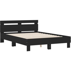 vidaXL 3207435 Schwarzes Bettgestell mit Kopfteil - Bettgestell vidaXL 3207435 Schwarzes Bettgestell mit Kopfteil - Bettgestell