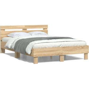 vidaXL Sonoma Oak Bed Frame - Support for 135x190 cm Mattress vidaXL Sonoma Oak Bed Frame - Support for 135x190 cm Mattress