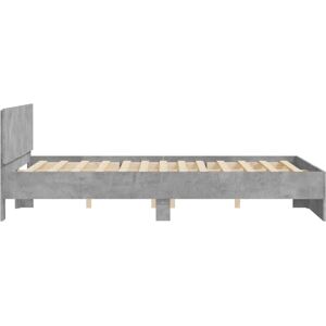 vidaXL Bed Frame with Headboard - 160x200 cm, Concrete Grey vidaXL Bed Frame with Headboard - 160x200 cm, Concrete Grey