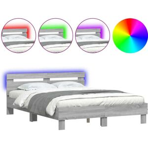 vidaXL Grau Sonoma LED Bettgestell - Bettgestell vidaXL Grau Sonoma LED Bettgestell - Bettgestell