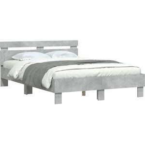 vidaXL Bettgestell mit LED - Betonggrau - Doppelbett vidaXL Bettgestell mit LED - Betonggrau - Doppelbett