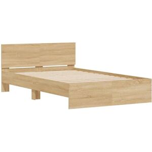 vidaXL Bed Frame with LED Lights - 140x190cm - Sonoma Oak vidaXL Bed Frame with LED Lights - 140x190cm - Sonoma Oak