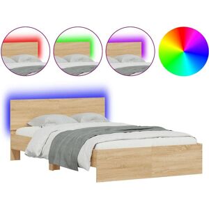 vidaXL Bedframe met LED-verlichting - 140x190cm - Sonoma Eik vidaXL Bedframe met LED-verlichting - 140x190cm - Sonoma Eik