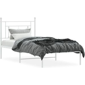 vidaXL Metal Bed Frame White 90x190 cm - Bed Type vidaXL Metal Bed Frame White 90x190 cm - Bed Type