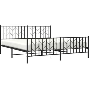vidaXL Metal Bed Frame with Headboard - Black - 180x200cm vidaXL Metal Bed Frame with Headboard - Black - 180x200cm