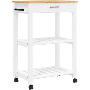 vidaXL White 60x40x90cm Kitchen Trolley with Storage - Monza Series vidaXL White 60x40x90cm Kitchen Trolley with Storage - Monza Series