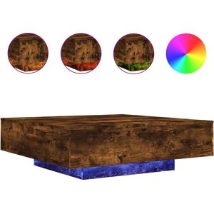 Table de café en chêne fumé avec LED - Table basse - Publicité Table de café en chêne fumé avec LED - Table basse - Publicité