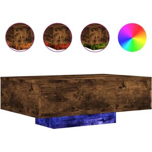 Table basse en chêne fumé avec LED vidaXL 836613 - Publicité Table basse en chêne fumé avec LED vidaXL 836613 - Publicité