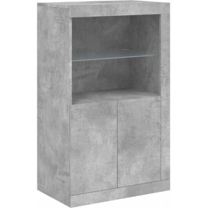 vidaXL Concrete Grey Side Cabinet with LED Lights - Sideboard Storage vidaXL Concrete Grey Side Cabinet with LED Lights - Sideboard Storage
