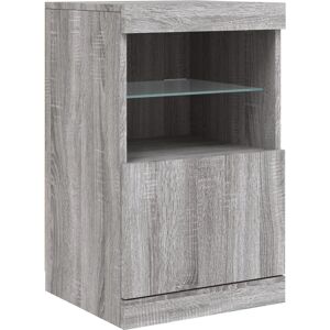 vidaXL Grey Sonoma Sideboard with LED Lights - Sideboard vidaXL Grey Sonoma Sideboard with LED Lights - Sideboard