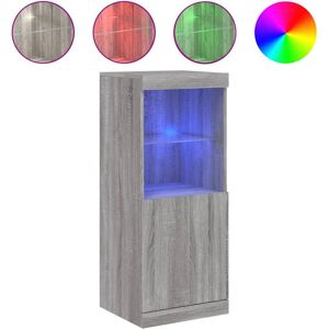 vidaXL Buffet gris Sonoma avec lumières LED - Buffet - Publicité vidaXL Buffet gris Sonoma avec lumières LED - Buffet - Publicité