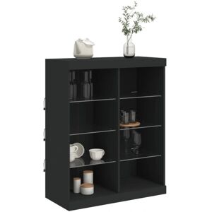 vidaXL Black Sideboard with LED Lights - 81x37x100cm - Storage Furniture vidaXL Black Sideboard with LED Lights - 81x37x100cm - Storage Furniture