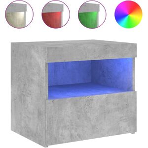 vidaXL Grå beton natbord med LED-lys vidaXL Grå beton natbord med LED-lys