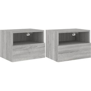 vidaXL TV Wall Cabinets 2 pcs Grey Sonoma Engineered Wood - TV Wall Cabinets vidaXL TV Wall Cabinets 2 pcs Grey Sonoma Engineered Wood - TV Wall Cabinets